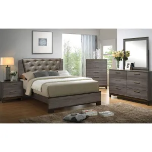 MANVEL Two-Tone Antique Gray 5 Pc. Queen Bedroom Set w/ 2NS