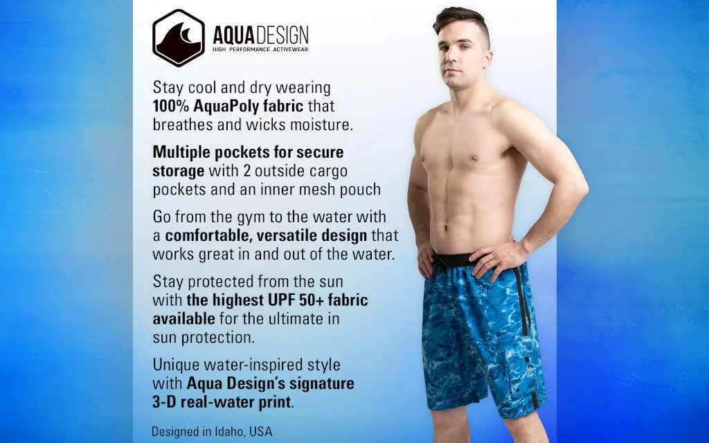 Mens Swim Trunks Board Shorts | Aqua Design