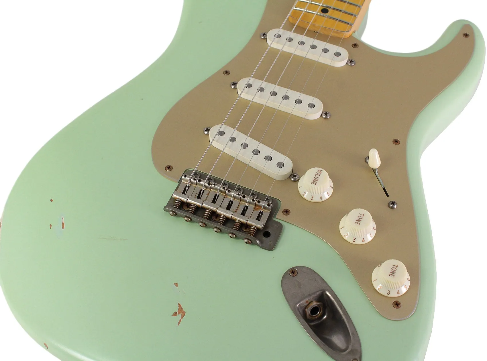 Nash S57 Guitar, Surf Green, Gold Pickguard