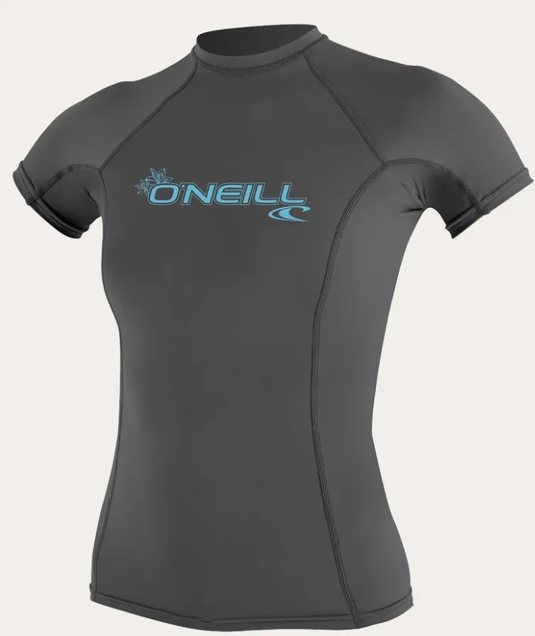 O'neill Women's Basic UPF 50  S/S Rash Guard Graphite