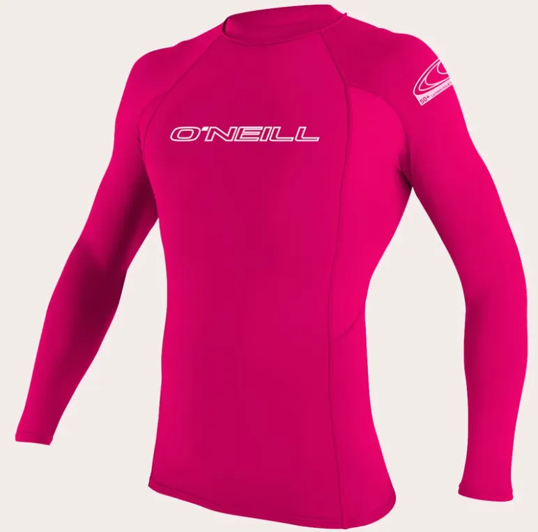 O'neill Youth Basic UPF 50  L/S Rash Guard Watermelon