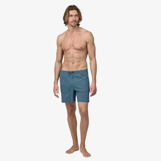 Patagonia Hydropeak Volley 16 in Boardshorts-Peak Protector Badge: Pigeon Blue