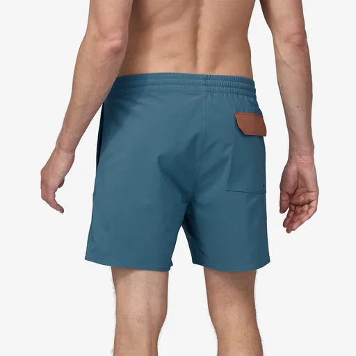 Patagonia Hydropeak Volley 16 in Boardshorts-Peak Protector Badge: Pigeon Blue