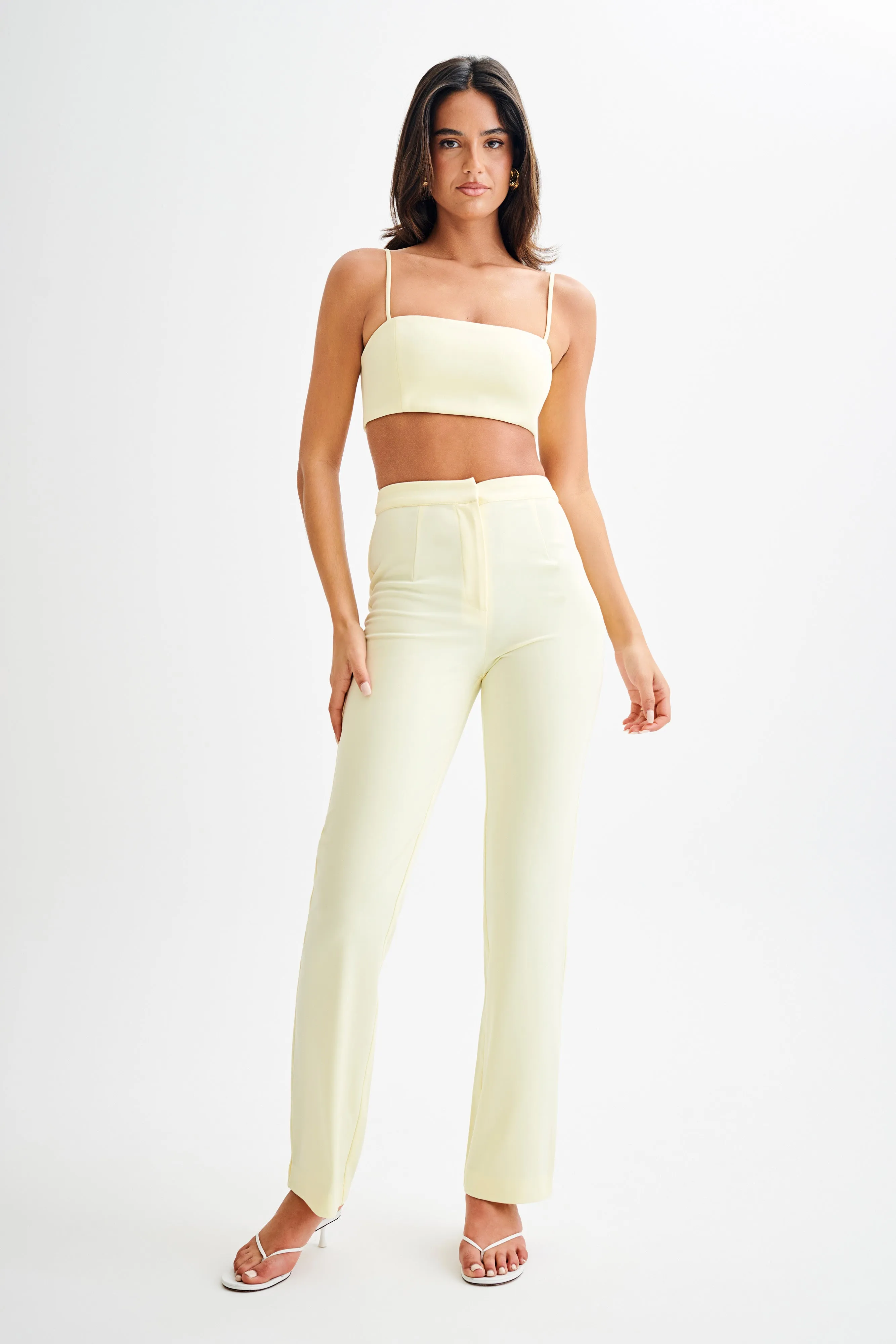 Perry Suiting Crop Top - Pastel Lemon