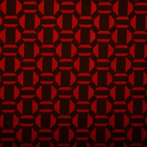 Printed Crepe - CREOLIA - Geometric - Red