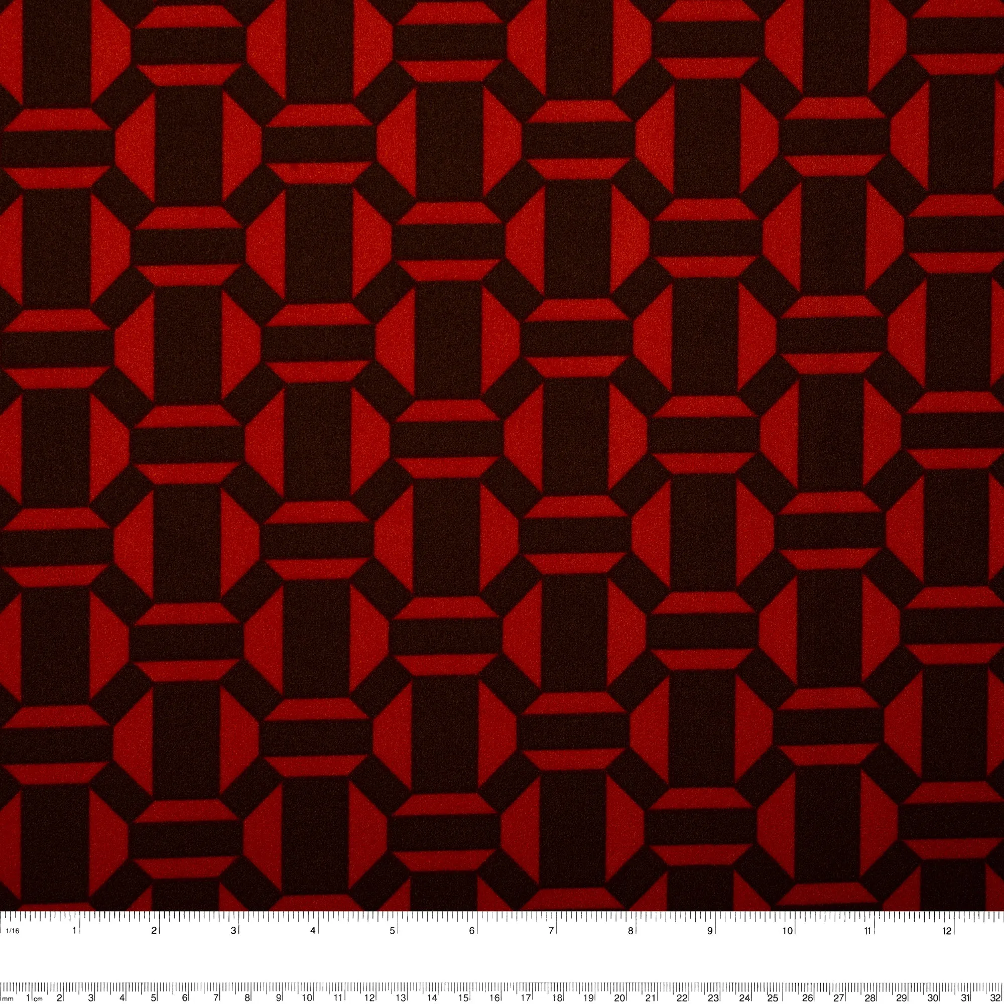 Printed Crepe - CREOLIA - Geometric - Red