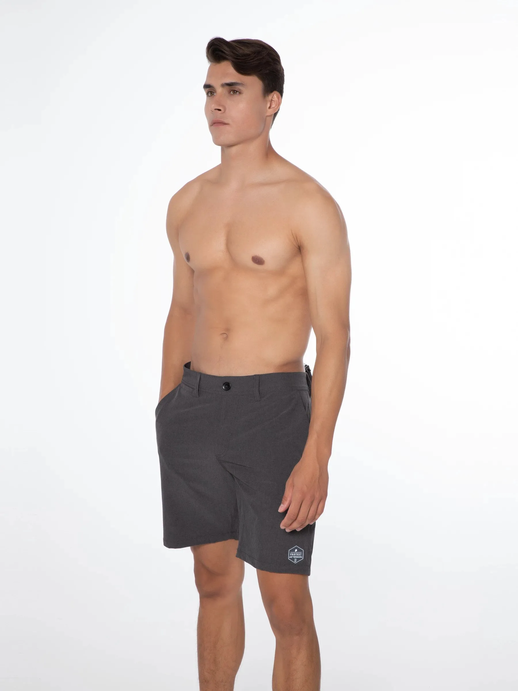 Protest PRTFEARGHUS Men's Surfable Short Swim Shorts - Deep Grey