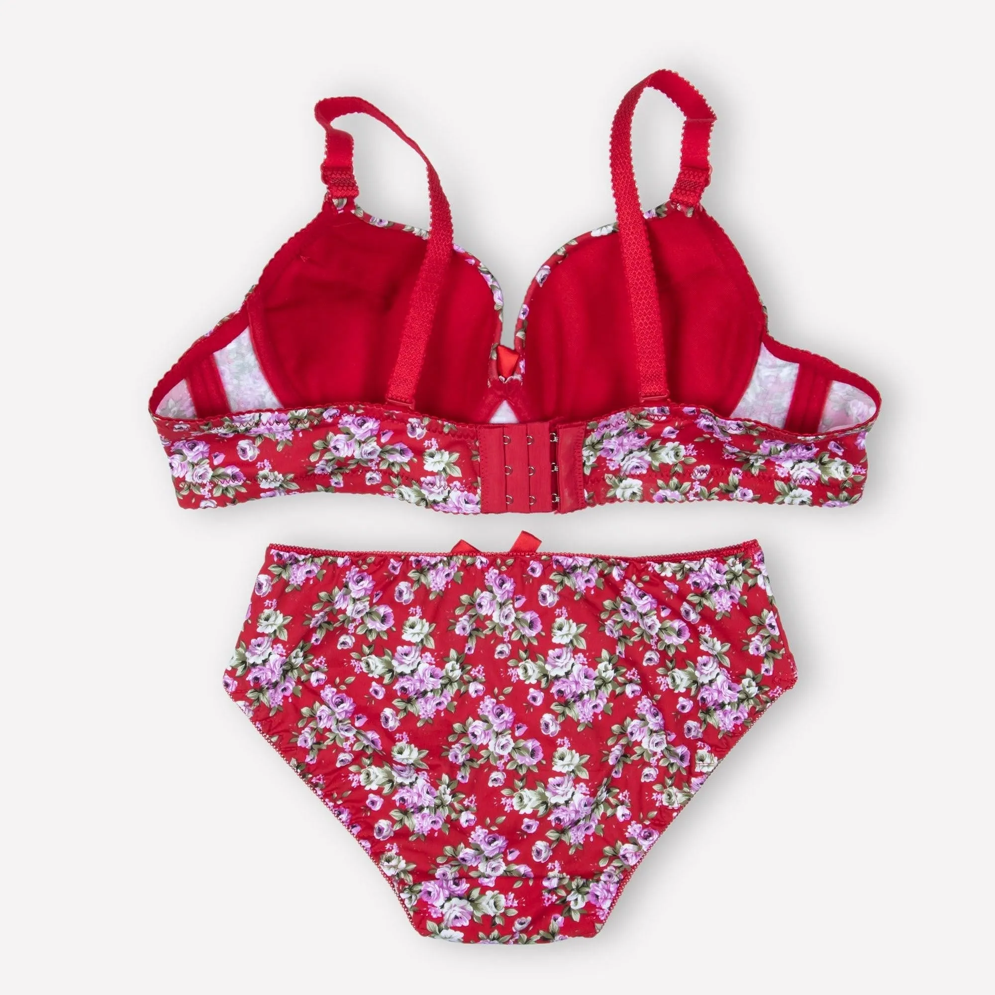 Red Imported Floral Padded Set