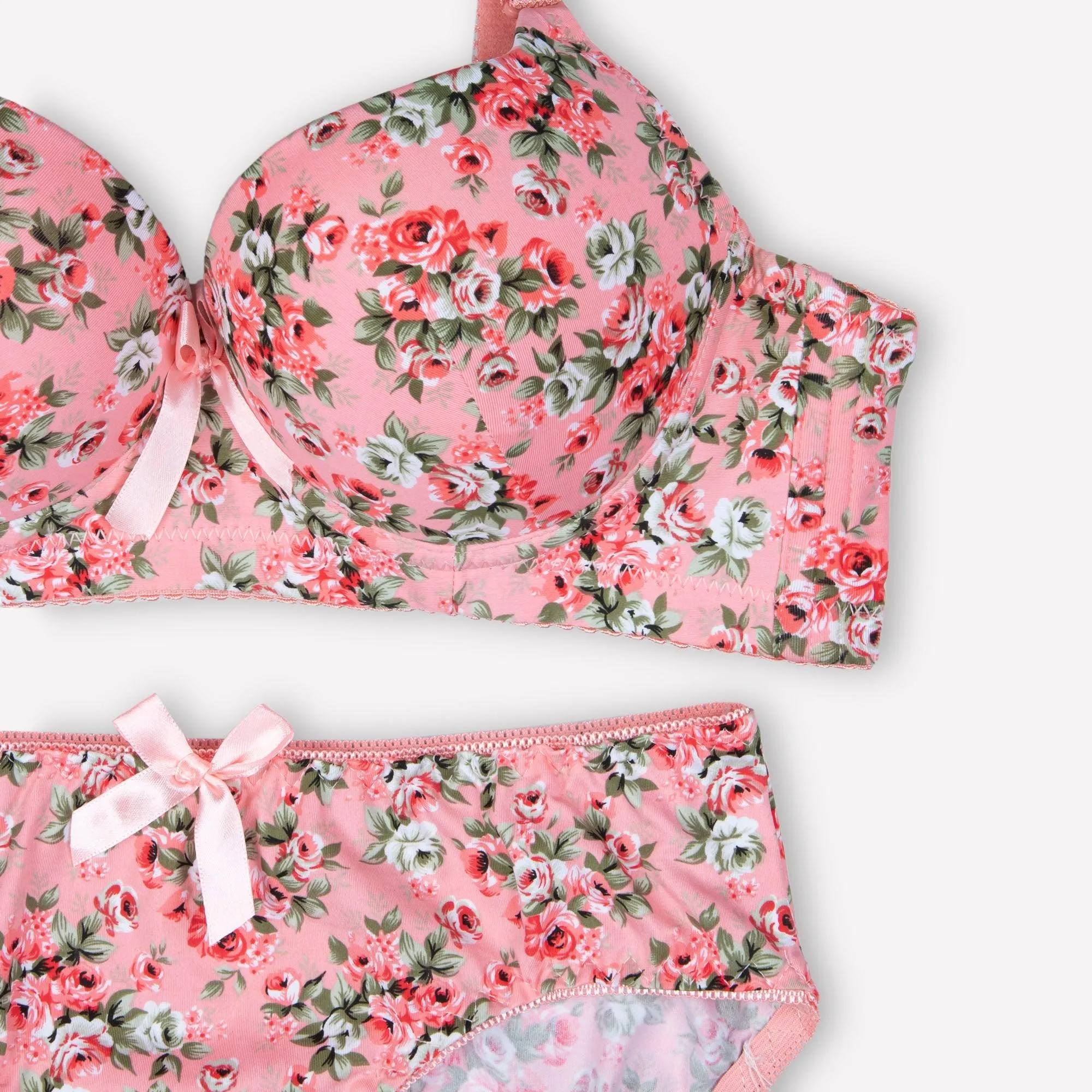 Red Imported Floral Padded Set