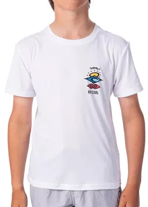 Rip Curl Boys Seach Logo Short Sleeve Rash Guard