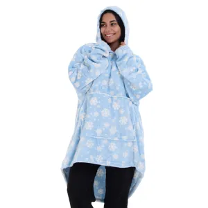 Snuggs Blanket Hoodie Light Blue Snowflakes