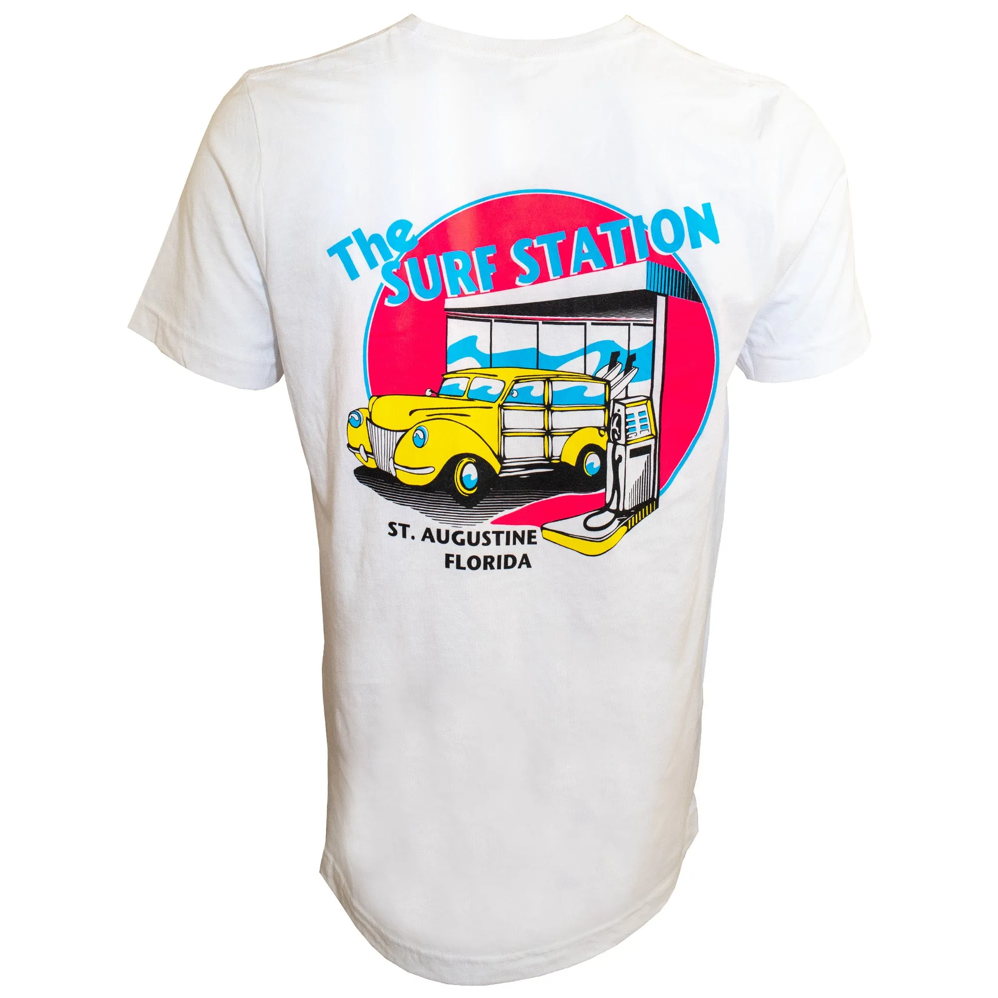 Surf Station Neon Woody Men's S/S T-Shirt - White