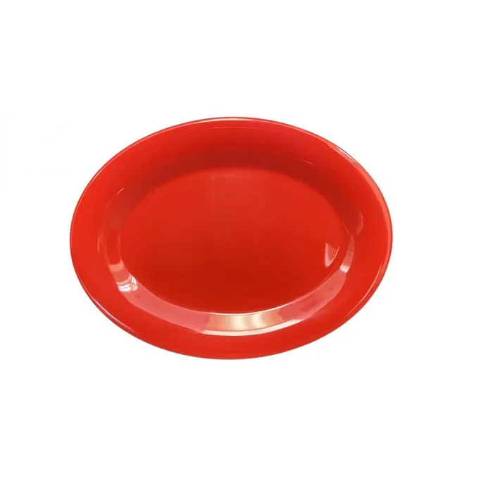 Thunder Group CR209PR 9 1/2" X 7 1/4" Platter, Pure Red - Dozen