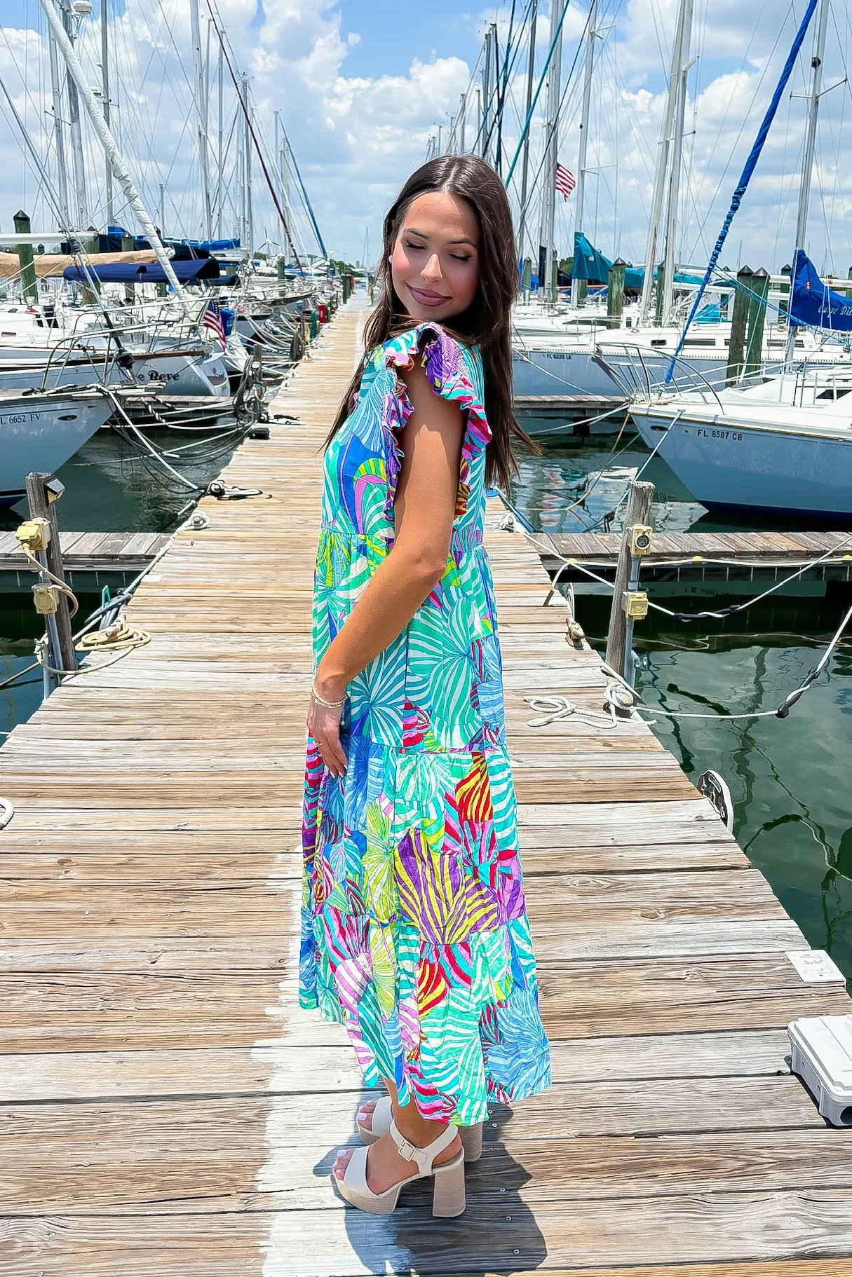 Vibrant Moment Printed Midi Dress