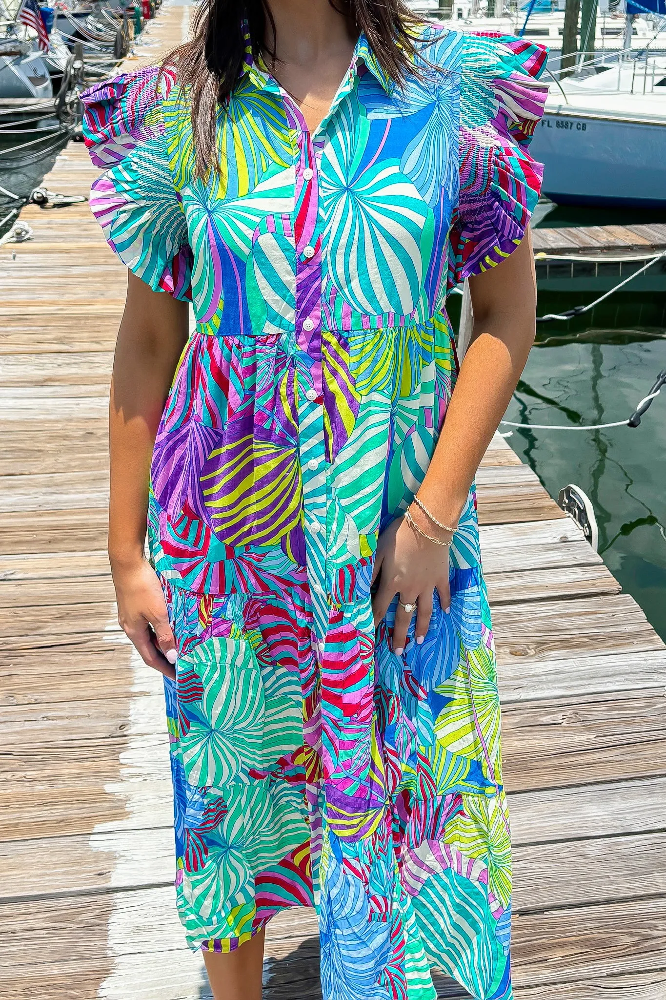 Vibrant Moment Printed Midi Dress