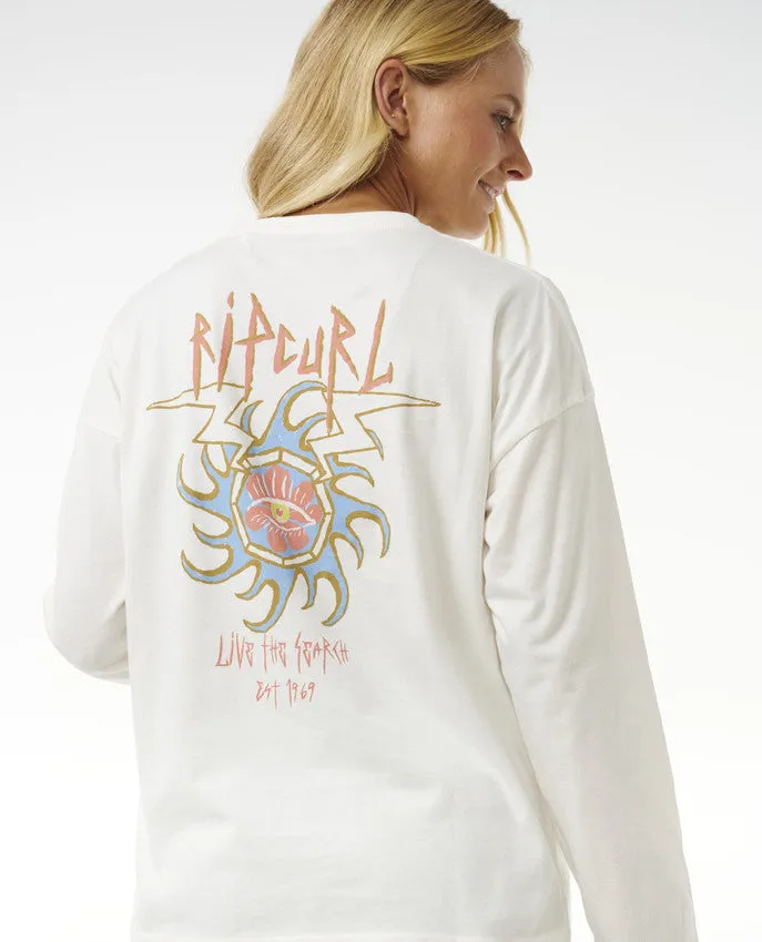 WOMEN'S HYPNOTIC EYE HERITAGE LS - BONE