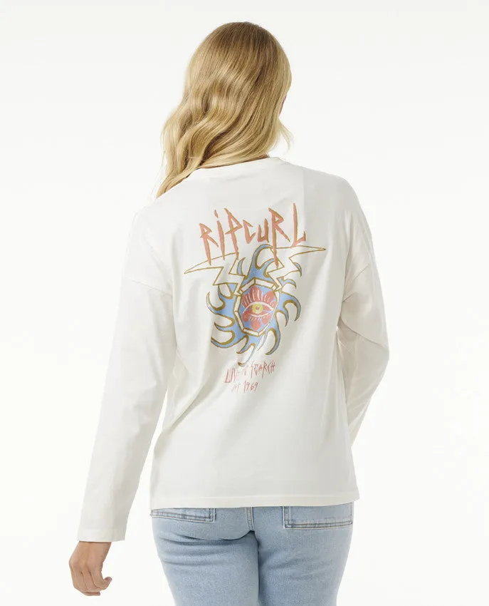 WOMEN'S HYPNOTIC EYE HERITAGE LS - BONE