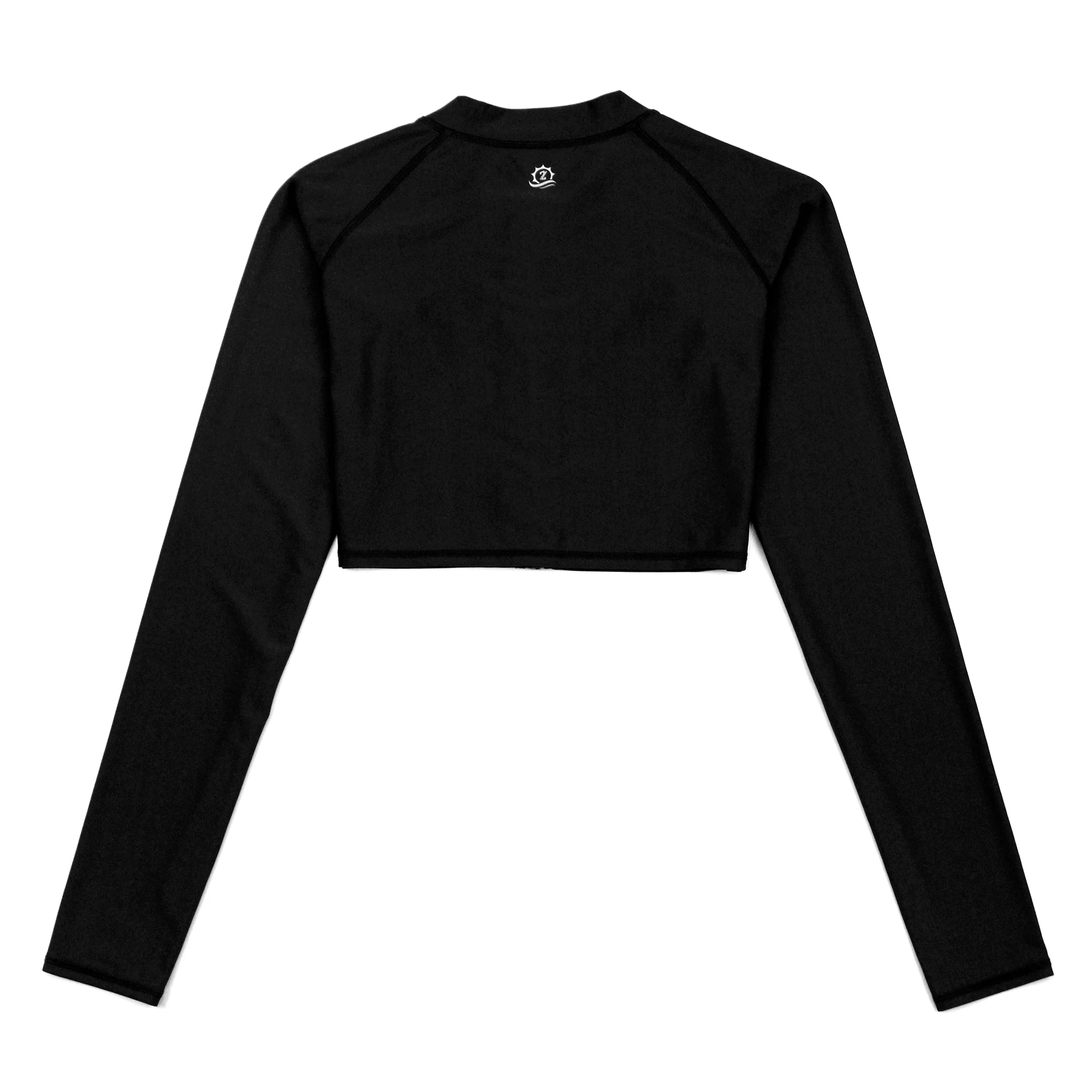 Women's Long Sleeve Crop Rash Guard | “Black”